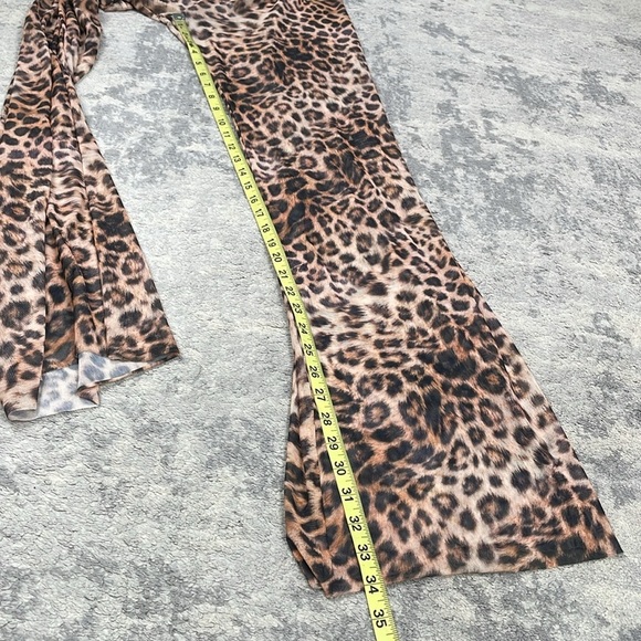 New Good American Sheer Mesh Wide Leg Pants Leopard Cover Up Club Sz M - Picture 11 of 14
